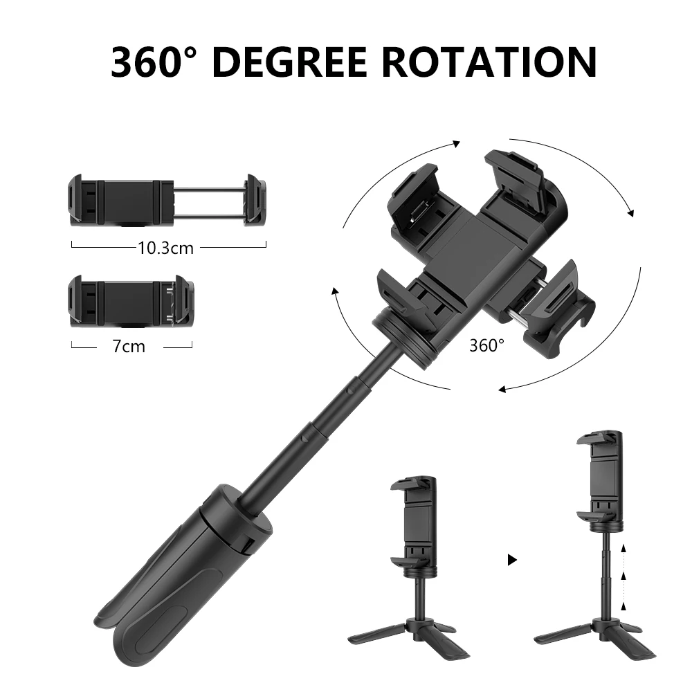 Телескопический штатив Выдвижная мини селфи палка монопод Штатив с зажимом для телефона для iPhone X 8 7 6s plus huawei Gopro аксессуары