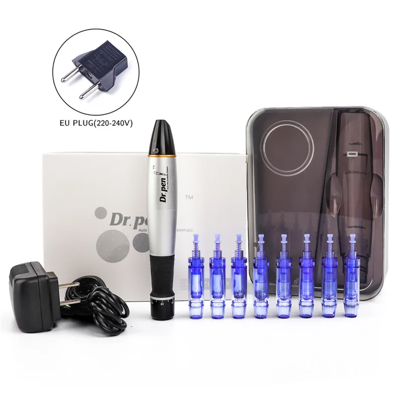 Dr pen beauty машина Микро прокатки системы терапия ручка для ухода за кожей лица иглы Электрический Микро прокатки Дерма системы терапии - Цвет: EU Plug