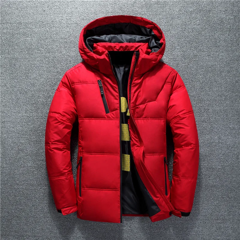 lower price  New Winter Jacket Men High Quality Fashion Casual Coat Hood Thick Warm Waterproof Down Jacket Male 