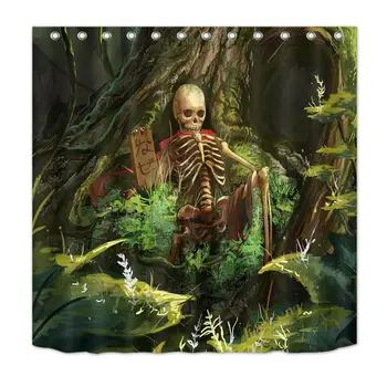 

Shower Curtain Skeleton Waterproof Suger Skull Polyester Bath Hooks