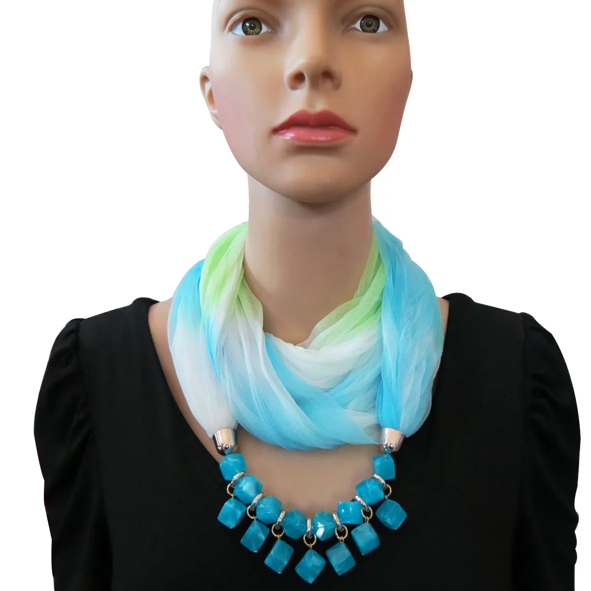 H9967d31d97cb41d3b8aa18554c0f1c92z Fashion Lady Gradient Color Silk Scarf Ring Simple Bead Pendant Necklace Ring Scarf Multi-style Lady Muslim Head Scarves Hijabs Mallzona