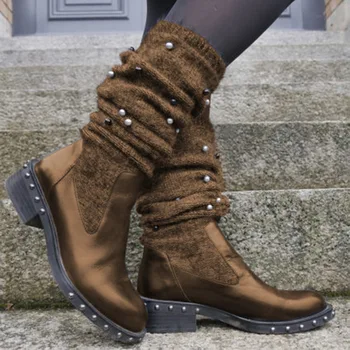 

Women Boots Classic Tassel Sock Boots Sexy Female Autumn Winter Lady Flat Heels Comfortable Shoes Women