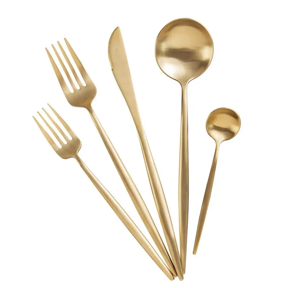 Практичная столовая посуда Золотая коллекция вилки ложки столовые приборы из