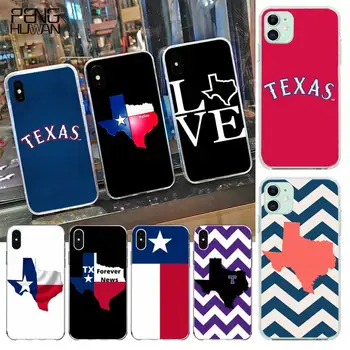 

PENGHUWAN I Love Texas Flag Soft Silicone TPU Phone Cover for iPhone 11 pro XS MAX 8 7 6 6S Plus X 5S SE XR cover