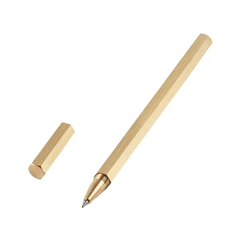 

Business Office Supplies Stationery Portable Handmade For Writing Hexagonal School Gift Signature Pen Solid Brass Student