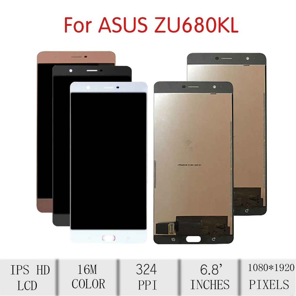 6," для ASUS Zenfone 3 Ultra ZU680KL lcd кодирующий преобразователь сенсорного экрана в сборе для Asus zu680kl Замена дисплея 1920*1080