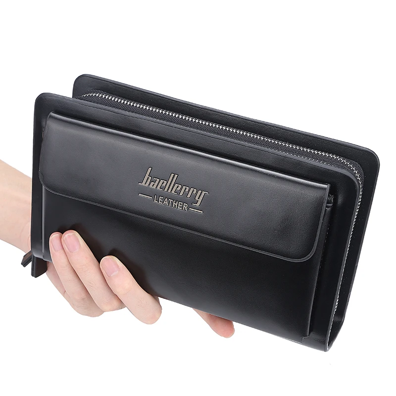 

Men's New Double Zip Wallet Large Capacity Business Mobile Wallet Multifunctional Creative Clutch Storage Wallet