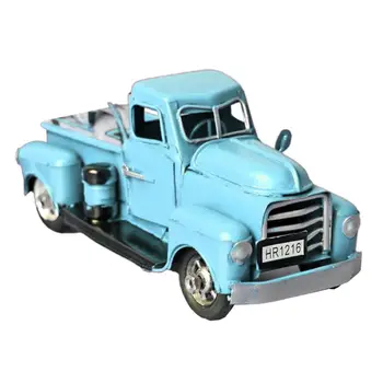 

Vintage Metal Truck Model with Movable Wheel Christmas Table Decor Kids Gift Toy