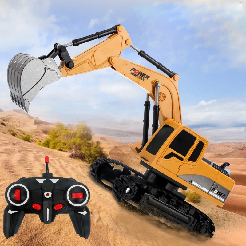 

RC Car 2.4Ghz 6 Channel 1:24 RC Excavator Toy Engineering Alloy Remote Control Car Excavator RTR Toys For Kids Boy Birthday Gift