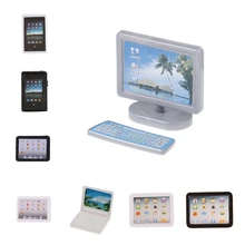 Новинка 1:12 кукольный домик Миниатюрные аксессуары мини-планшет модель компьютера моделирование планшетный ПК кукольный домик декоративная мебель игрушка