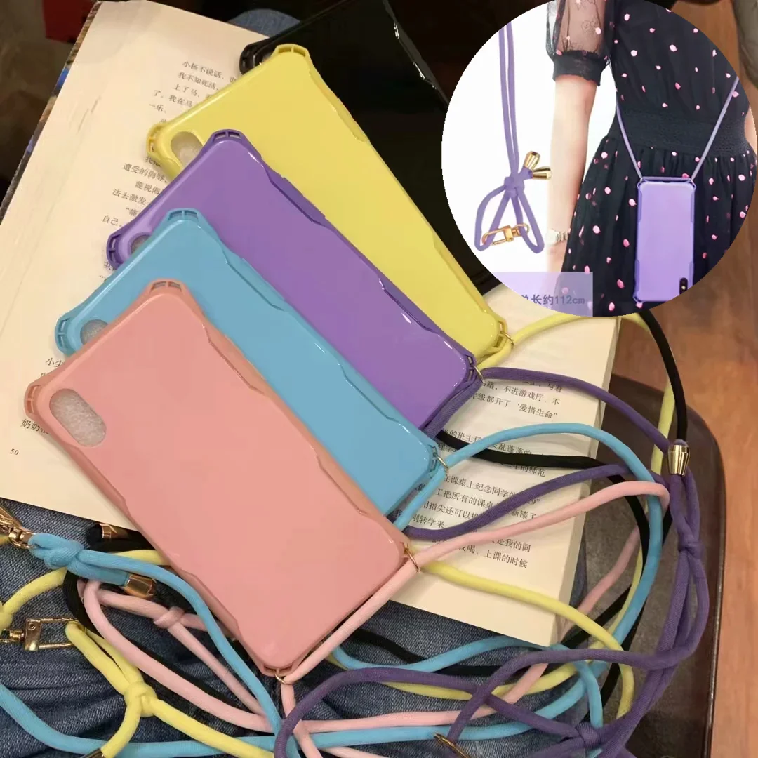 

Fashion Macaron Necklace Case For iPhone XS 11 Pro Max XR X Coque Etui for iphone 8 7 6 6s Plus Shockproof TPU Back Cover Capa