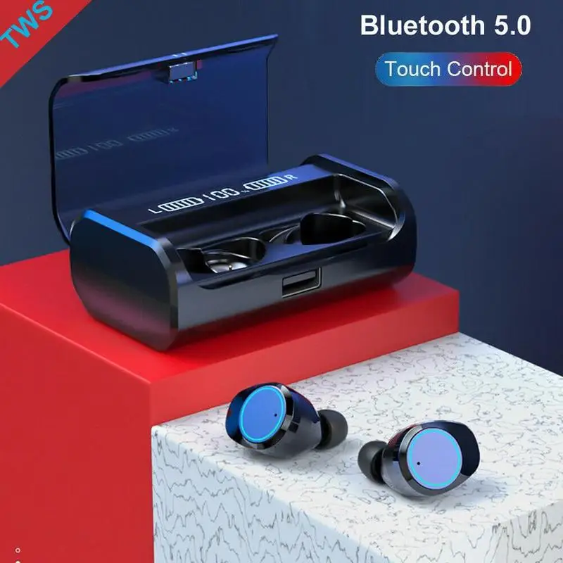 Шумоподавление стерео Bluetooth наушники с 4000 мАч Bluetooth дисплей беспроводной светодиодный цифровой зарядки 5,0 коробка наушников A0T8