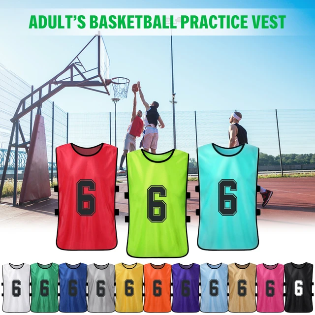 Nylon Mesh Scrimmage Team Practice Vests Pinnies Jerseys for Children Youth Sports Basketball Soccer Football Volleyball (12 Jerseys)