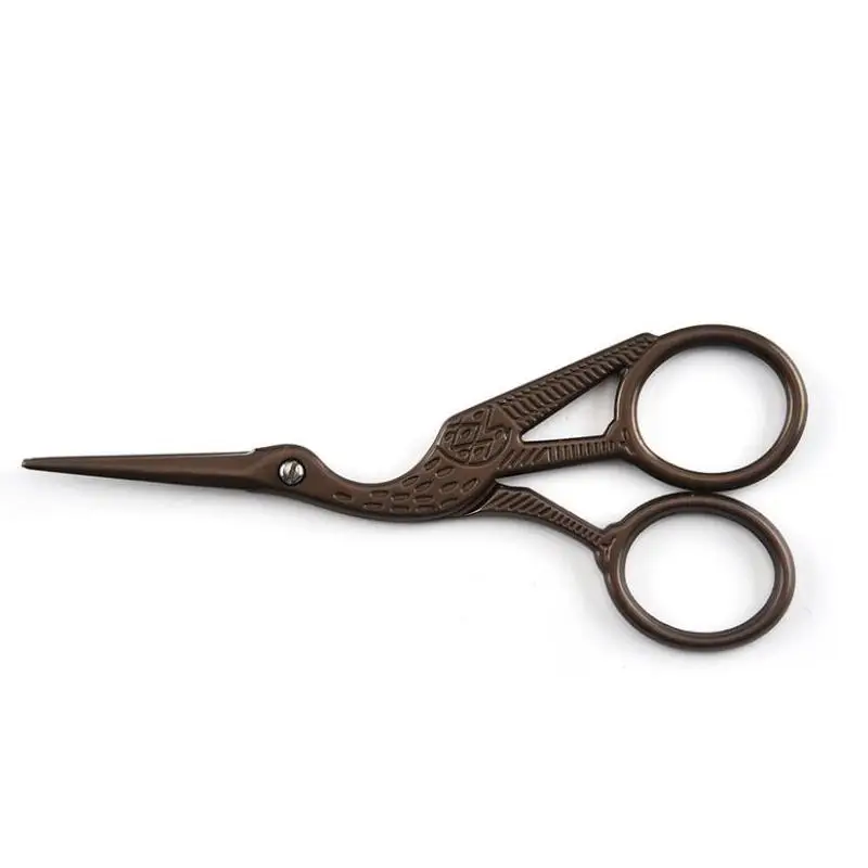 1Pcs/Lot Durable Stainless Steel Vintage Classic Embroidery Scissors Art Stork Crane Bird Scissors Cutters Styling Tools