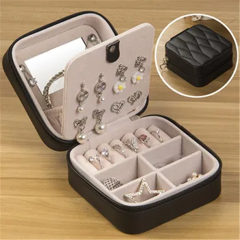 

New Products Organizer Portable Jewelry Box Small Travel Earrings Bracelet Necklace Storage Box Simple Bag Organizer Set stbx11