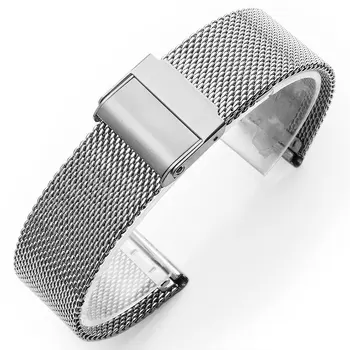 

Stainless steel metal mesh watch strap, women's and men's wristband, fashion watch strap12/14/16/18/20 / 22mm