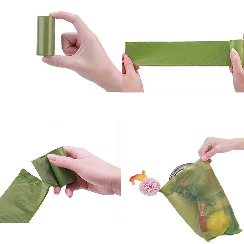 

16 Roll/set Leakproof Portable Picking Up With Dispenser PE Dogs Cats Pet Poop Bag Eco Friendly Degradable Civilized Walking