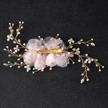 Simple bride handmade hair accessories bridal tiara fabric flower shape hairpin jewelry hair accessories