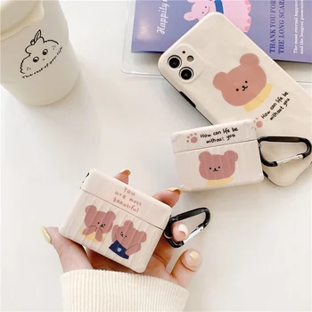 

Cute Cartoon Soft Bear Headphone Cases for Apple Airpods pro Luggage Style Protection Earphone Cover for Airpods 1 2