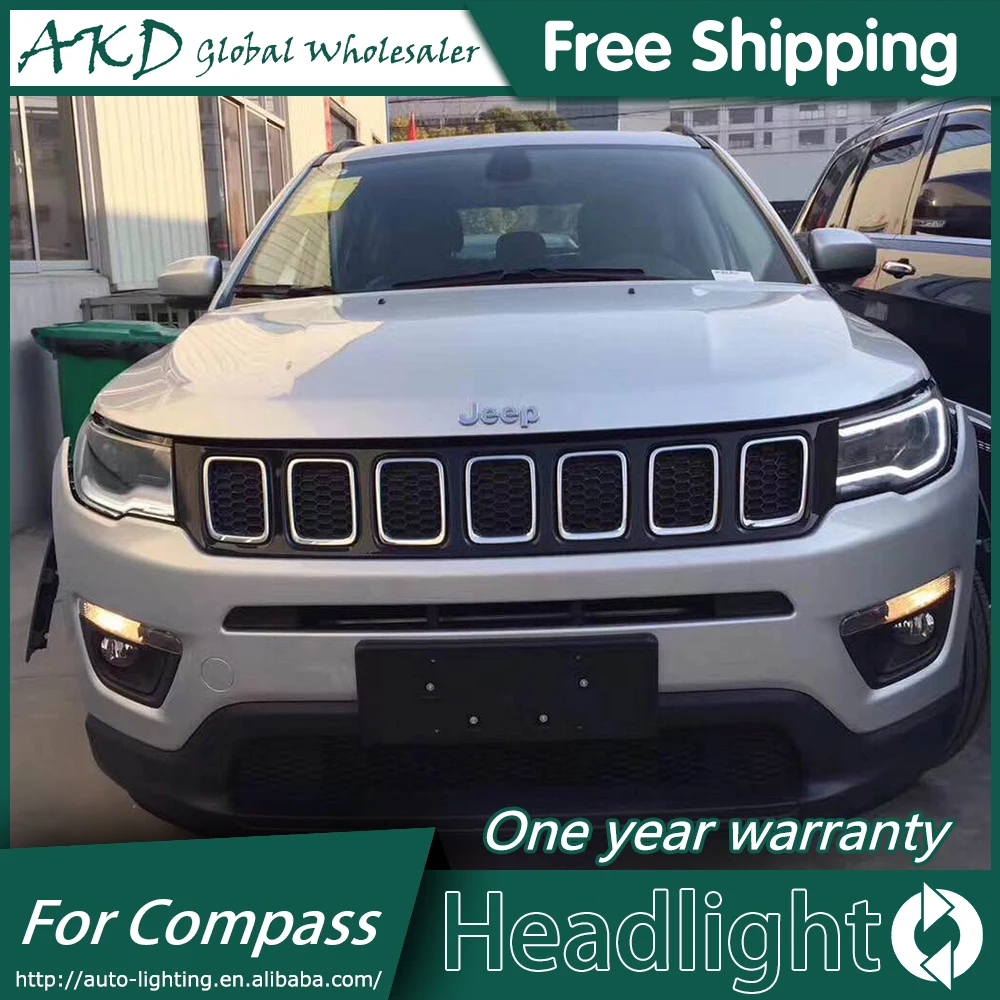 АКД автомобильный Стайлинг для Jeep Компас фары новый 2011 2016 компас светодиодные DRL
