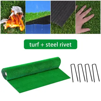 

Simulation Moss Turf Lawn Wall Green Plant DIY Artificial Grass Carpet with Nails Wedding Mini Garden Micro Landscape Decoration