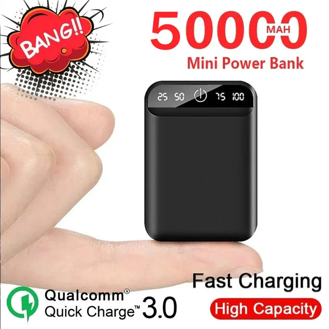 Outdoor Emergency External Battery 50000mAh Mini Portable Power Bank With Dual USB Ports For Xiaomi Samsung Lphone | Электроника