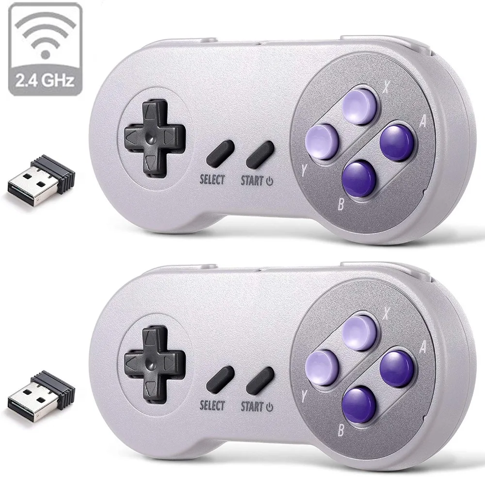 2 шт./лот 2,4 ГГц беспроводной USB контроллер совместим с Super Famicom игры USB Классический джойстик Джойстик для Windows