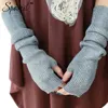 Sparsil Women's Winter&Autumn Christmas Cashmere Blend Knitted Long Gloves Solid Color Fashion Warm For Lady Elbow Mittens ► Photo 2/6