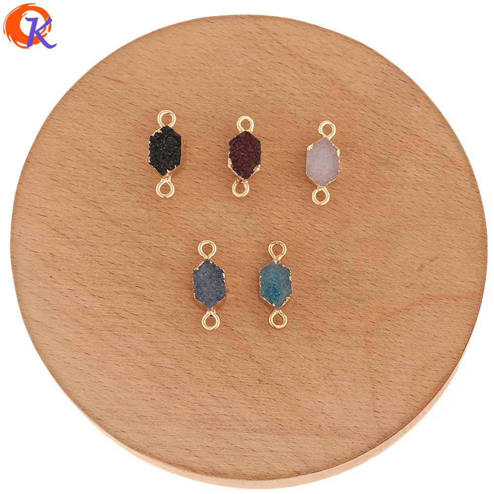 

Cordial Design 50Pcs 7*19MM Jewelry Accessories/Earrings Connectors/Resin DIY Making/Hexagon Shape/Hand Made/Earring Findings