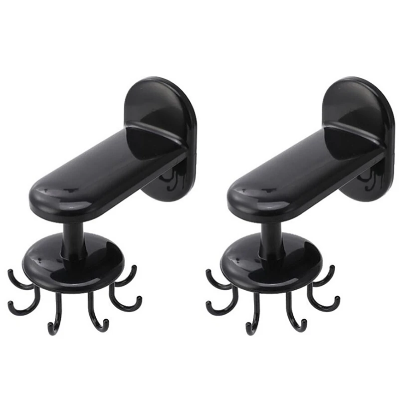 2PCS Punch-Free Kitchen and Toilet Rotating Hook Eight-Bit Spatula Spoon Storage Rack Multi-Function | Дом и сад