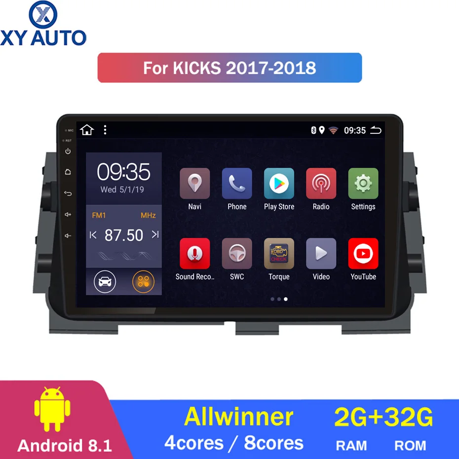 10 1 дюймовый 2.5D IPS HD мультисенсорный экран Android 2017 2 Гб ОЗУ 32 ПЗУ NAVI для Nissan kicks 2018-с