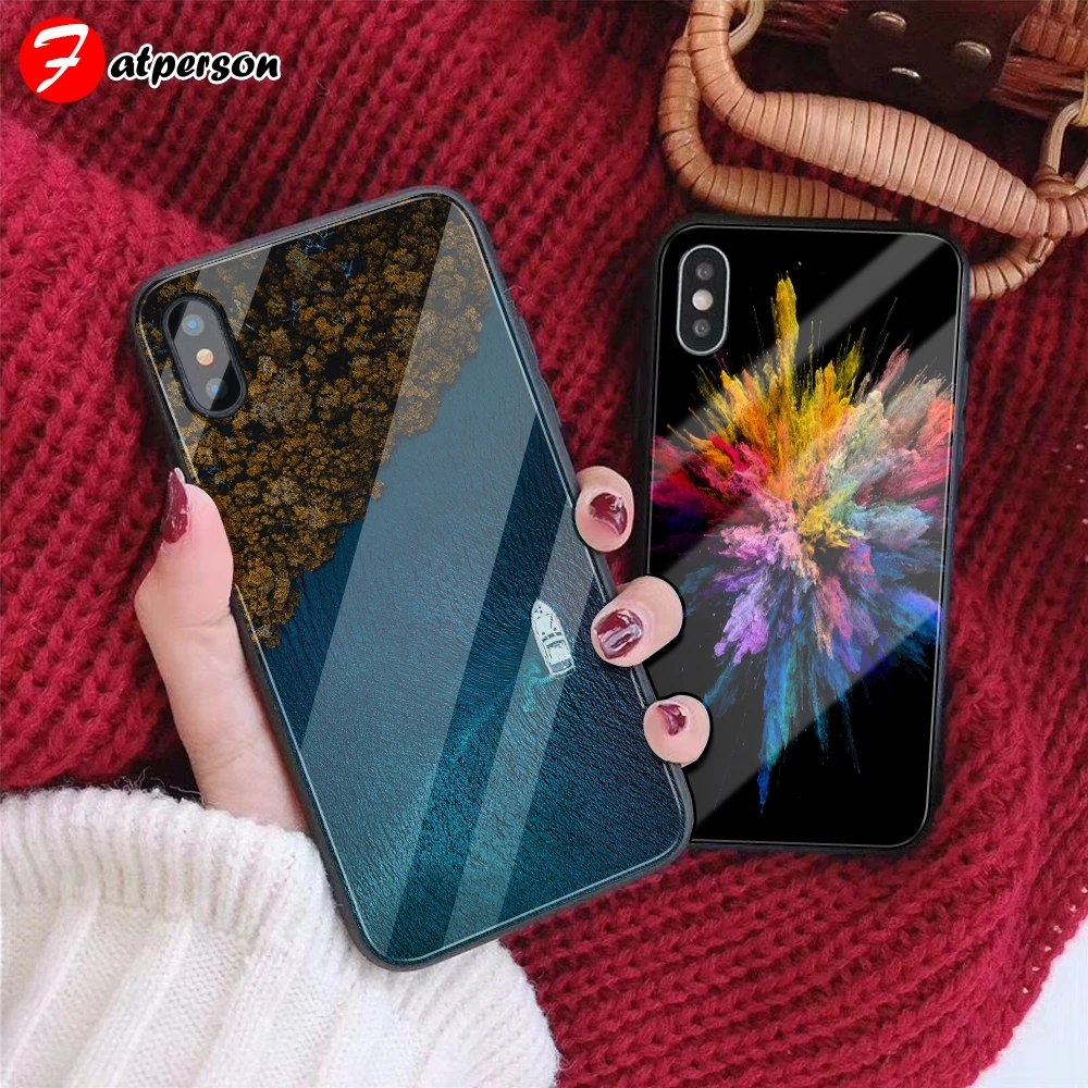 

Tempered Glass Customized Phone Cover for iPhone X XR XS MAX DIY Phone Case For iPhone 7 8 6 S Plus capa wallpaper Gorgeous