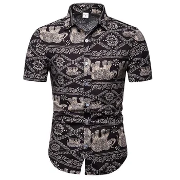 

MODA VELOCE Hawaii Shirt New Mens Shirts Regular Fit Short Sleeve Men Slim Fit Shirts Hawaii