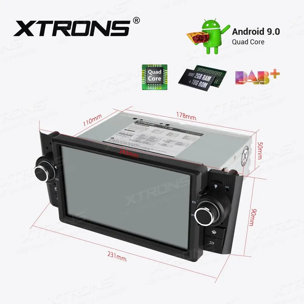 Perfect 7" Android 9.0 Pie OS Car Multimedia Navigation GPS Radio for Fiat Grande Punto (199/310) 2005-2009 & Fiat Linea (323) 2007-2011 3