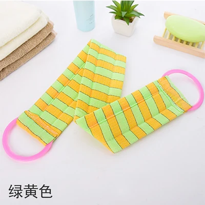 Green-Yellow Губки для мытья тела для тела, щетка для тела для спины, отшелушивающая Мочалка для ванны, пояс, щетки для душа, губка для скруббера mx10261417 - Цвет: Green-Yellow