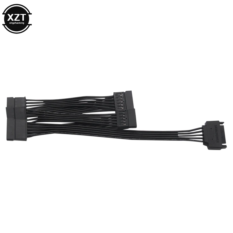 New SATA 15Pin M 1 to 5 SATA 15Pin F Hard Drive Power Supply Splitter Cable Cord for DIY PC Sever 15-pin Power Adapter 60CM,power adapter,power cable,sata power cable