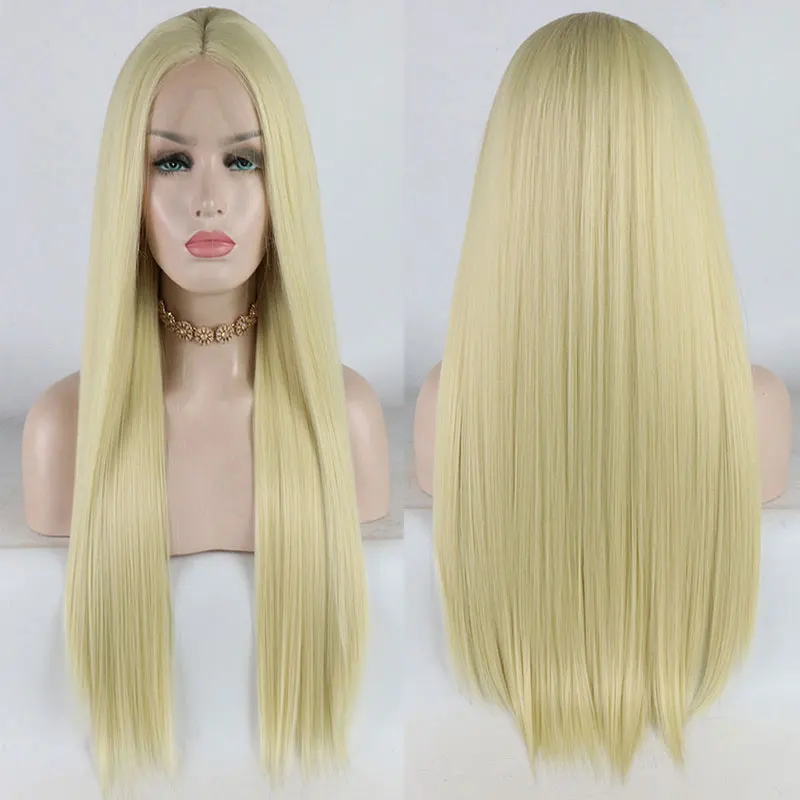 BM honey Blonde Yaki прямой 13*3 синтетический парик фронта шнурка термостойкие волокна волос средний пробор натуральный волос для женщин