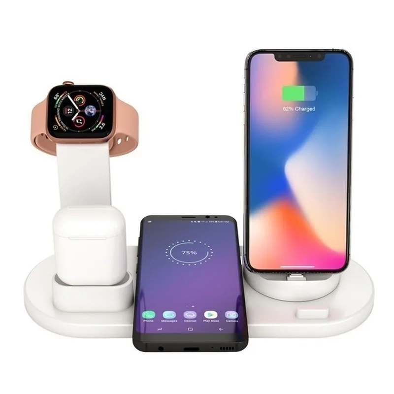 3 в 1 Зарядная подставка для iPhone Airpods Apple Watch micro type-c телефон Вращающийся зарядная подставка многофункциональная