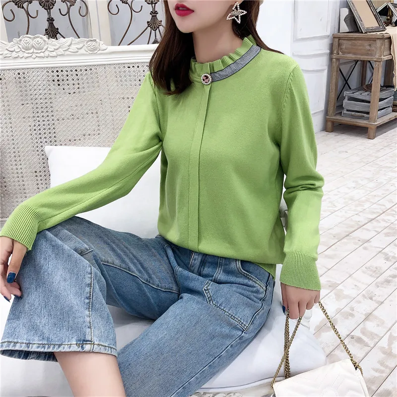 Распродажа, хлопковый свитер Blusas De Inverno Feminina, 9349, новые трикотажные пуловеры 45-ЛОФТ, 3 ряда полок