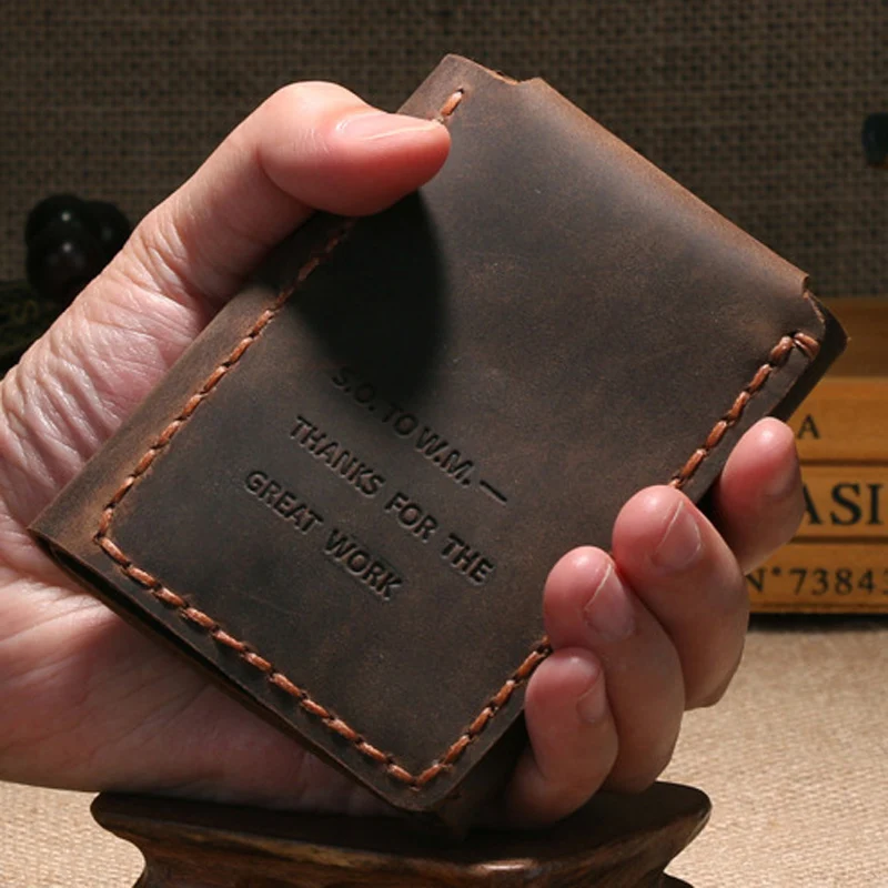 The Secret Life Of Walter Mitty Vintage Leather Men Wallet Genuine leather Wallet Men Purse Handmade male Wallet Money holder