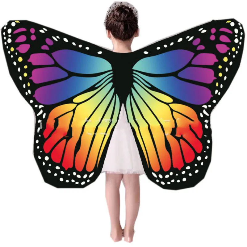 Women Shawl Soft Fabric Butterfly Wings Fairy Nymph Pixie Costume Accessories 