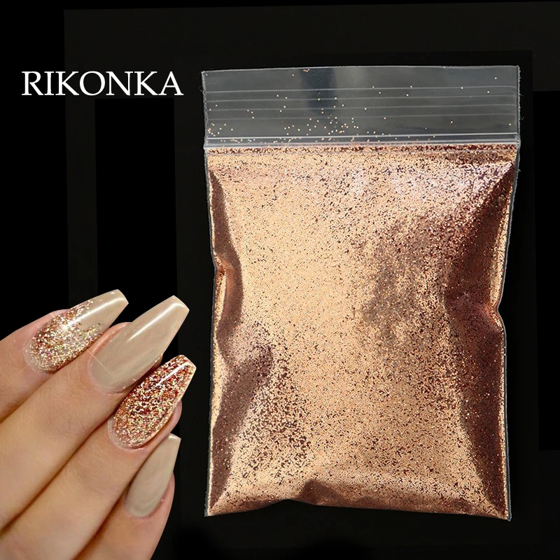 Shiny Nail Pigment-Polish Nail-Art-Decorations Glitter-Powder-Flakes Gold Silver Chrome