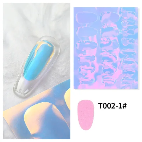 Aurora Ice Cube Cellophane Large Transfer Papers Dreamy Transparent Laser Shiny Candy Sticker for Nail Art Decal 10.8*8.5cm