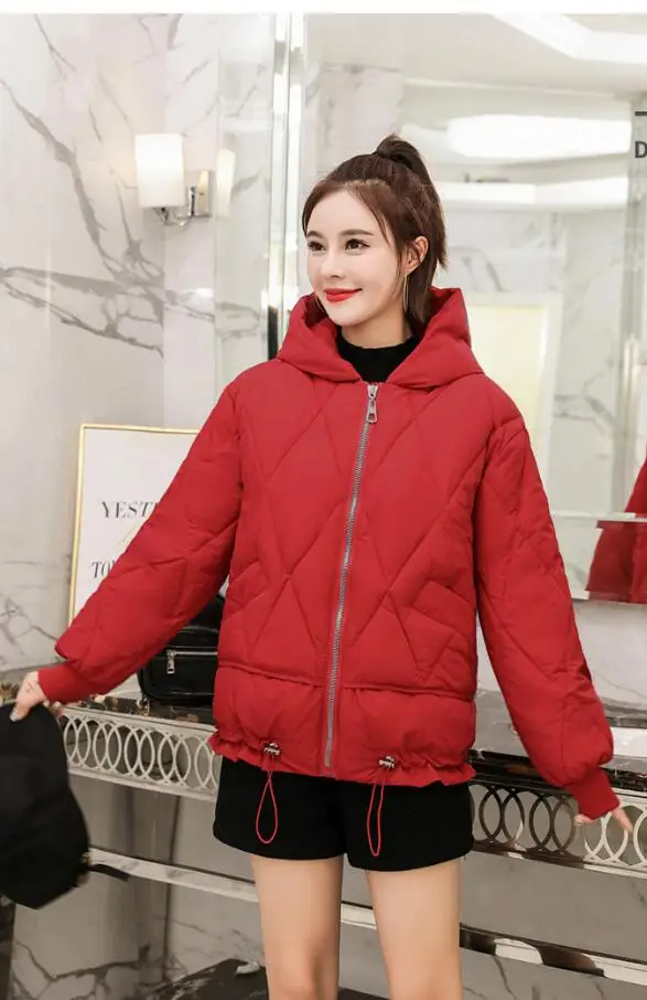 Красный Женский жилет hiver coton remburré col de fourrure A capuche hiver manteau Femmes parka Sustans vlects d'ext erieur pour - Цвет: Красный