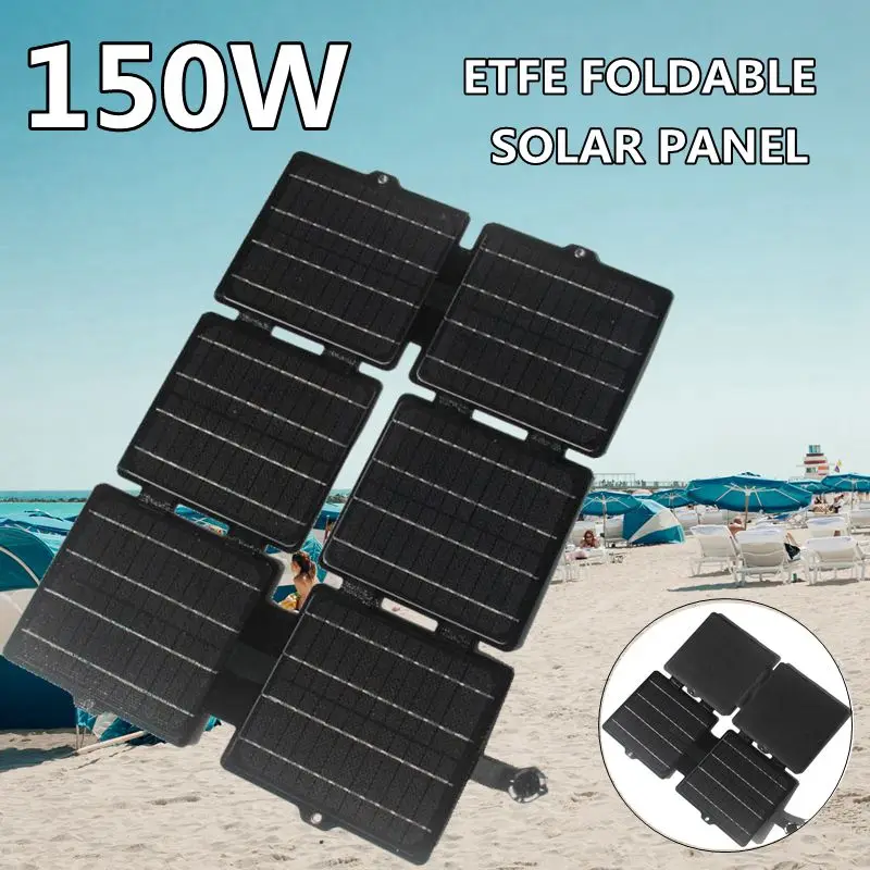 150W Folding Solar Panel USB 5V DC12V Waterproof Charger Portable Power Bank Mobile for Outdoor Camping Hiking | Электроника