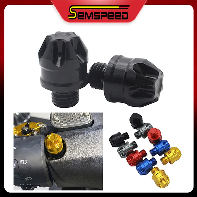 SEMSPEED Универсальный Мотоцикл с ЧПУ боковые зеркала заднего вида отверстие винты