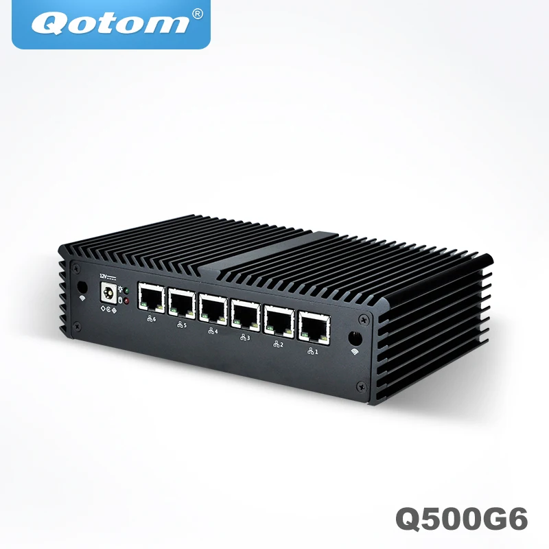 Qotom-miniprocesador Pentium 3965U, 6 LAN, Dual Core, 2,2 GHz, oficina en casa, fábrica, Firewall, Router, VPN