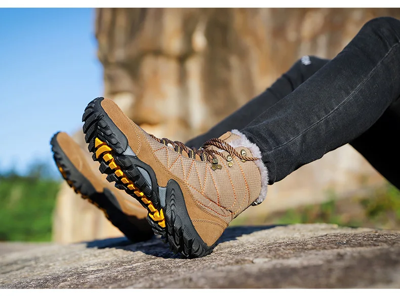 Пара зимних походных ботинок, треккинговые ботинки для мужчин и женщин, уличные водонепроницаемые ботинки для альпинизма и охоты, нескользящие носки, Hombre Zapatillas