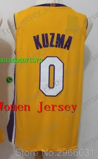 А+++ качество для взрослых женщин#23 Леброн Джеймс 2 Lonzo Ball 0 Kyle Kuzma 14 Брэндон Инграм Джерси Лос-Анжелес - Цвет: for Women