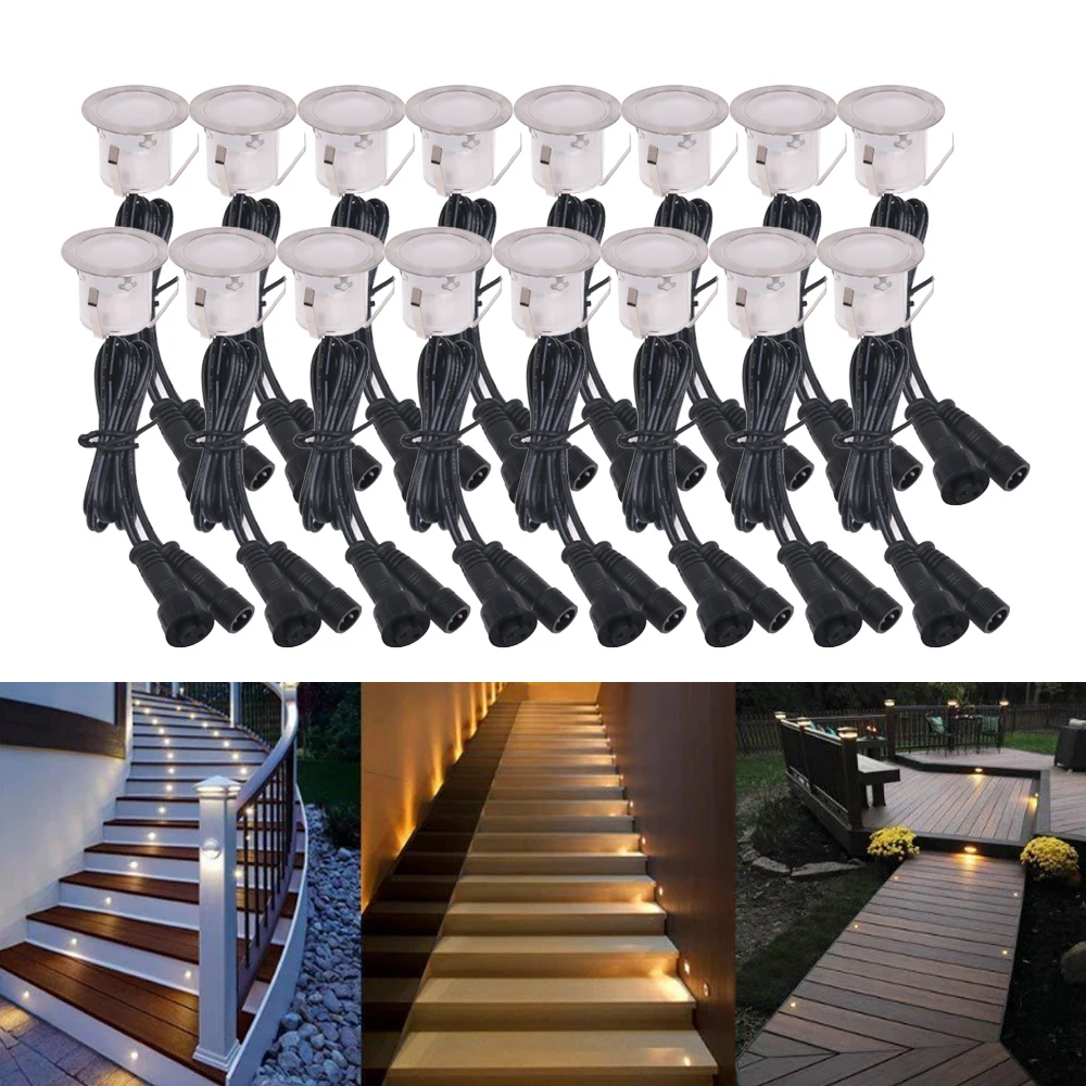 

1/16pcs LED Deck Light 96-265V 9.8W Waterproof Underground Lamp Lawn Buried Lamp Stair Spotlight Garden Pathway Lamp EU/US/AU/UK